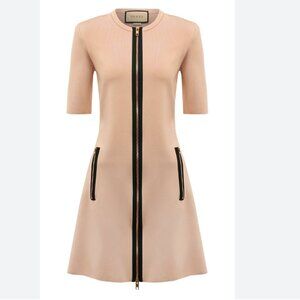 NWT Gucci Knit One Piece Dress Beige Pink